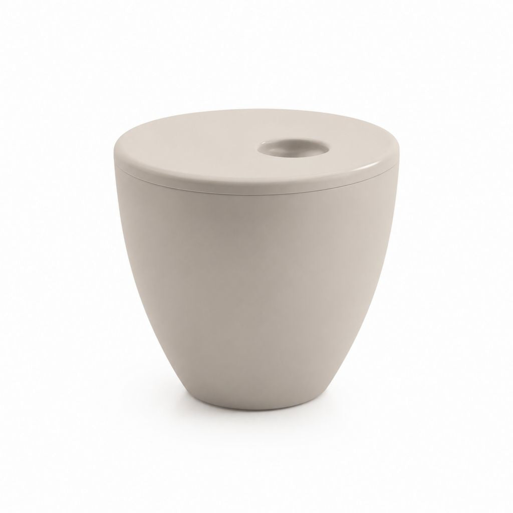Beistelltisch mit Stauraum Beige PP-Kunststoff rund Ø 40 cm Höhe 45 cm